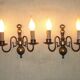 Pair French Vintage Age Bronze Effect Metal Flemsh Style Double Wall Lights 5092