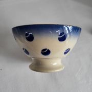Antique Lunéville earthenware bowl KG with blue polka dots