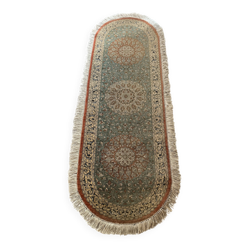 Sino Hereke oval silk rug