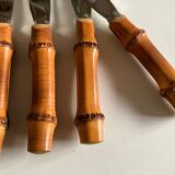 Set of 12 bamboo knives 1960