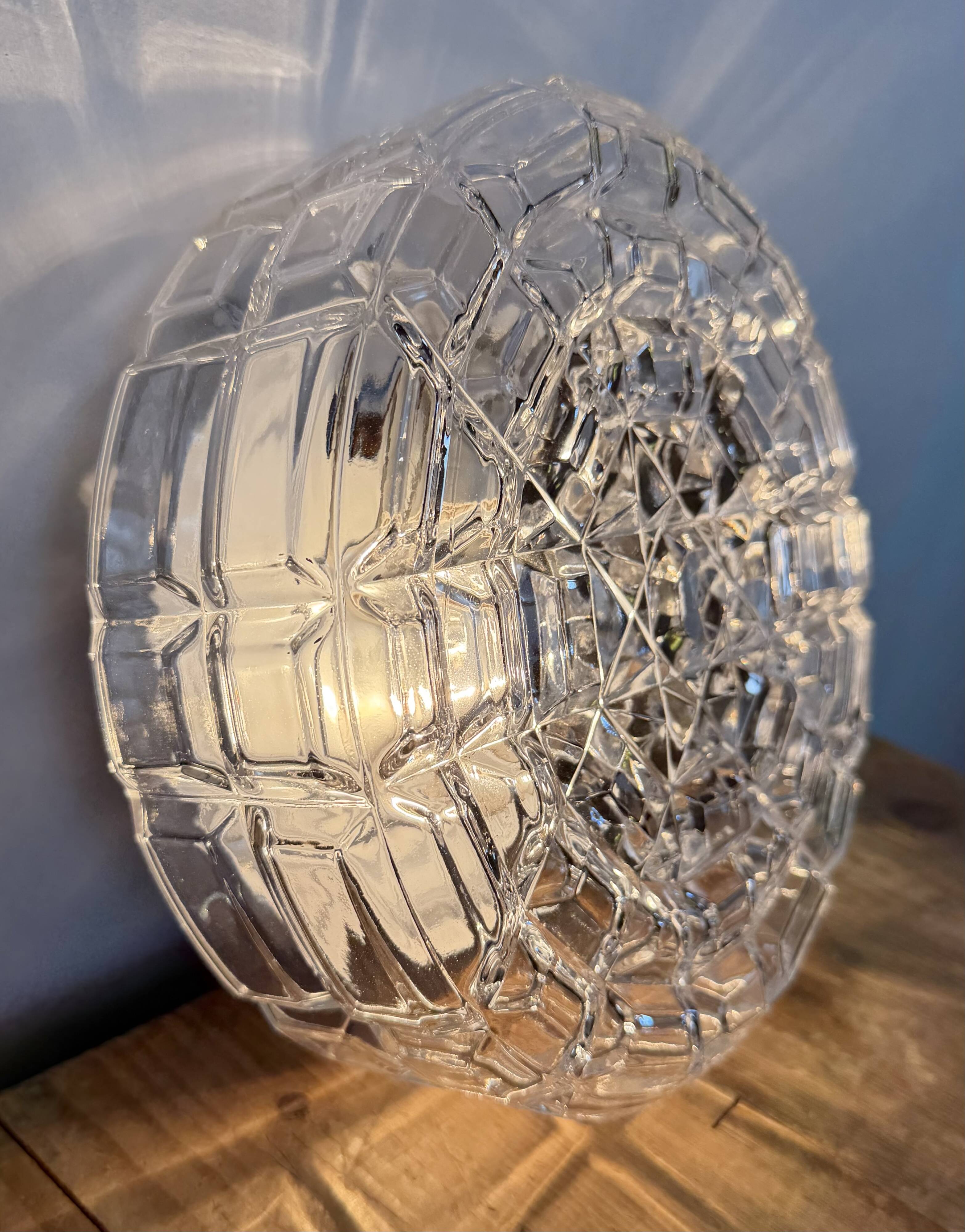 Vintage Glass Wall or Ceiling Light, 1970s