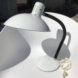 Adjustable white metal desk lamp