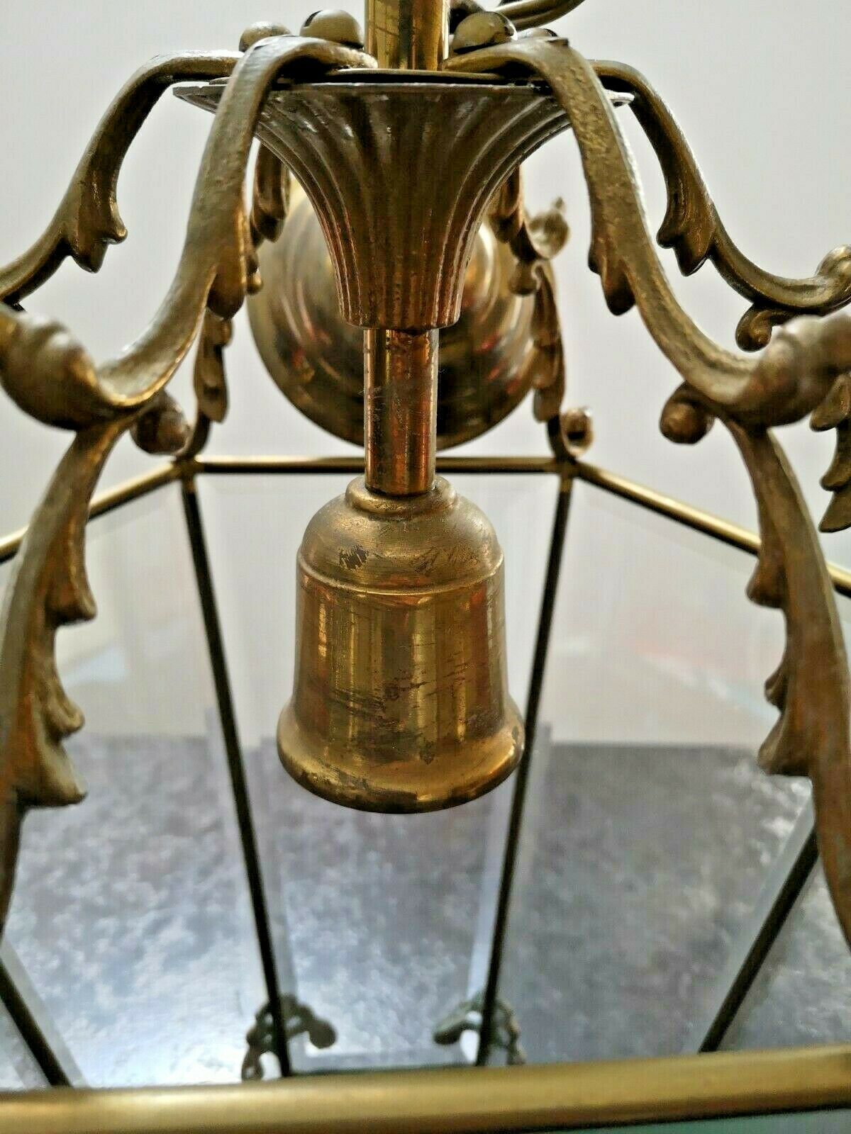 Old lantern vestibule bronze style Louis XVI glasses beveled 6-sided