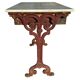 Antique French bistro table in cast iron and marble, 1900s.