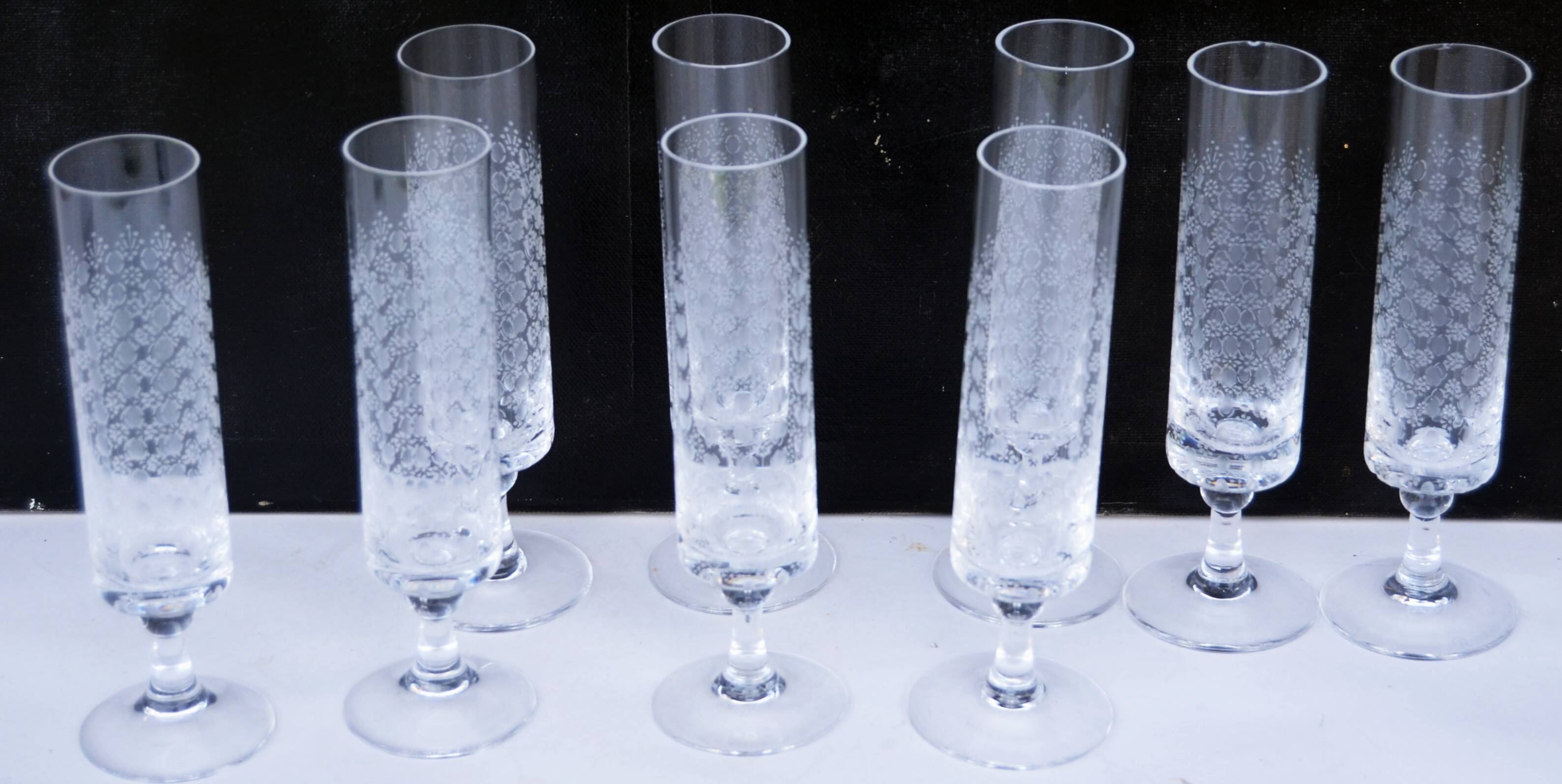 Lot of 7 Rosenthal Romance Motif I Flute Champagne 7.25" tall