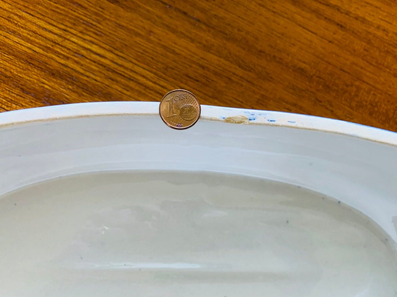 Vintage blue ceramic serving dish by Environmental Ceramics Inc., San Francisco, 1966