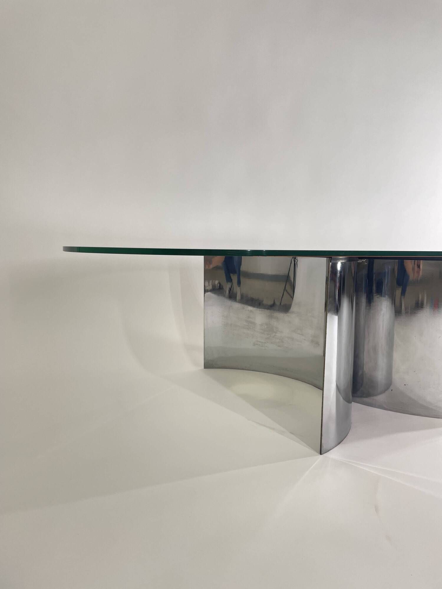 Silvered Crystal Coffee Table Jorn Mod. 3102 by G. Raimondi, Italy