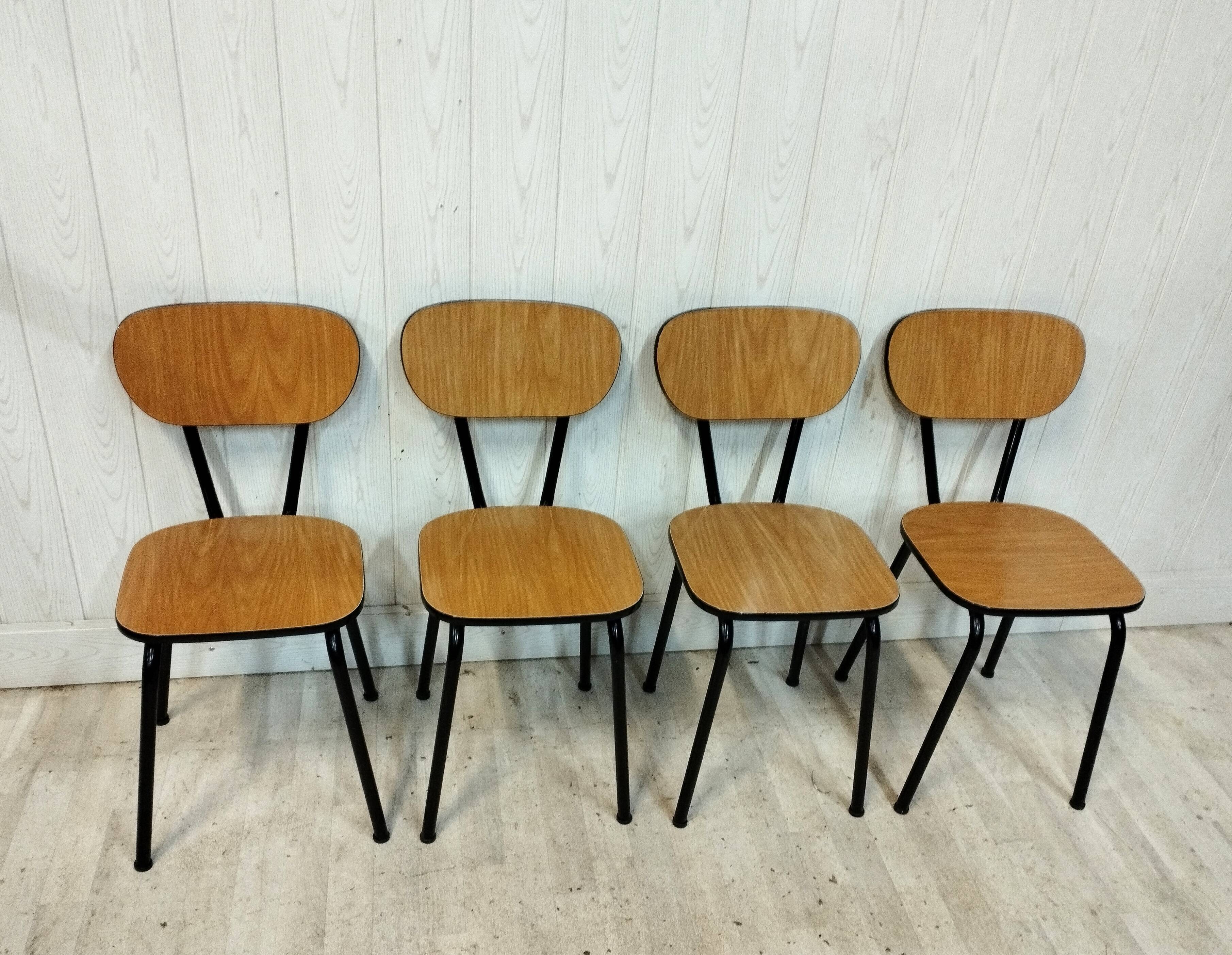 Set of 4 vintage chairs in formica
