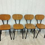 Set of 4 vintage chairs in formica