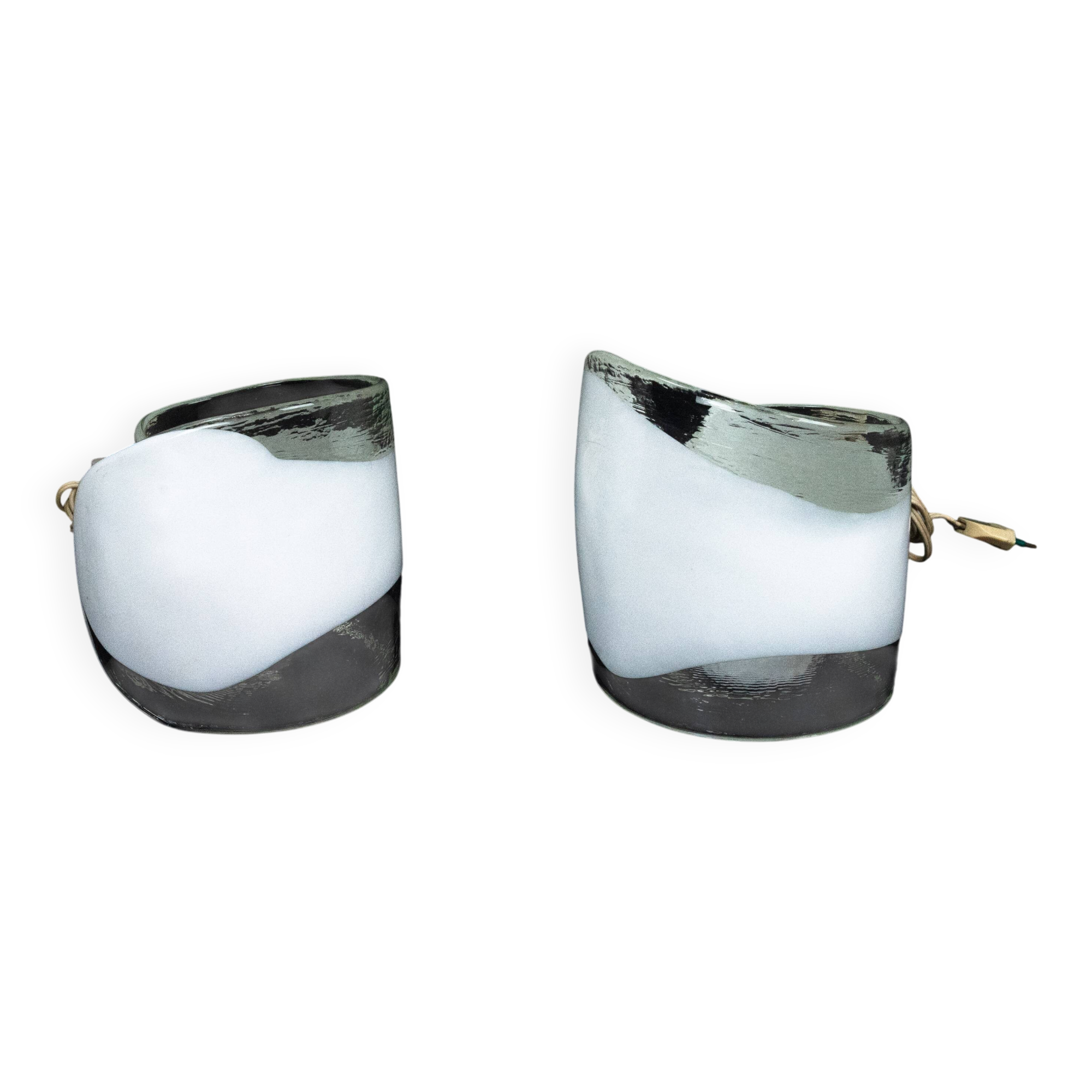 La Murrina, pair of Murano glass table lamps. Italy 1970s