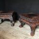 Pair of carved wooden pedestals, China