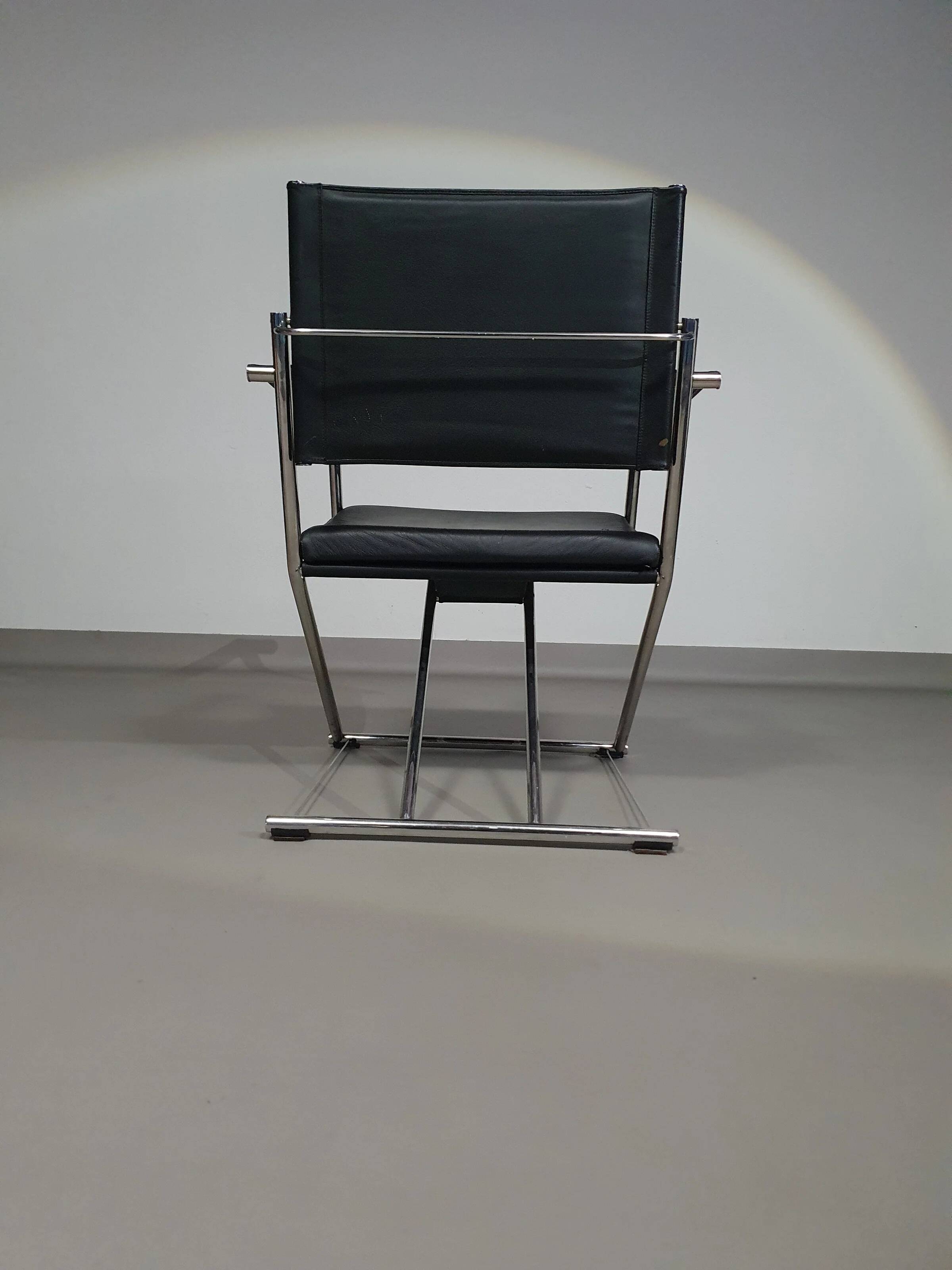 2 leather chrome folding chairs