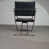 2 leather chrome folding chairs