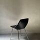 Barrel chair in black leather & chrome by Guariche for Steiner France 1970