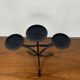 Chandelier en fer forgé , peint en noir, pour 3 bougies