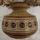 Vintage 70s Jersey Pottery ceramic lamp with macrame shade