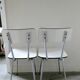 Pair of white formica and slender feet of the 60s Chair