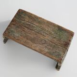 Industrial Green Wooden Stool, France, 1900s