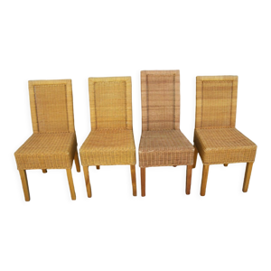 Série de 4 chaises en - rotin