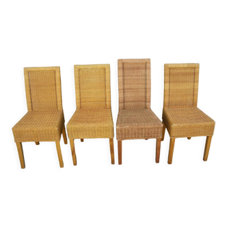 Set of 4 rattan chairs