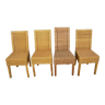 Série de 4 chaises en rotin