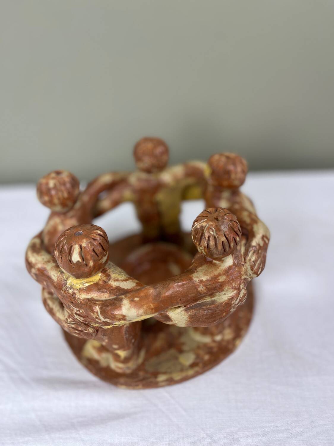 Handmade pottery candle holder