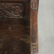 Unique 18th-century English oak wainscot chair with amazing woodcarving