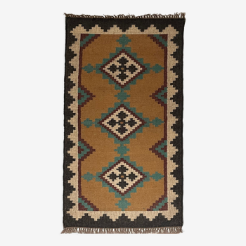 3 x 6, handmade jute-wool kilim rug, kilim carpet, 90x180cm