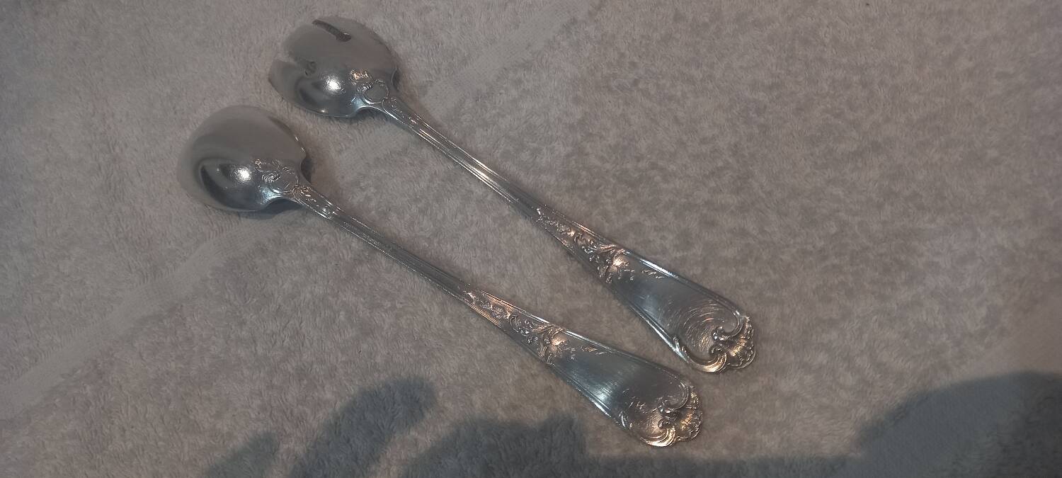 2-piece silver-plated salad set, Ercuis LXV 29, 25.7cm