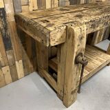 Antique wooden workbench