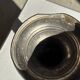 Small antique candle holder engraved in silver-plated metal, in its original condition.