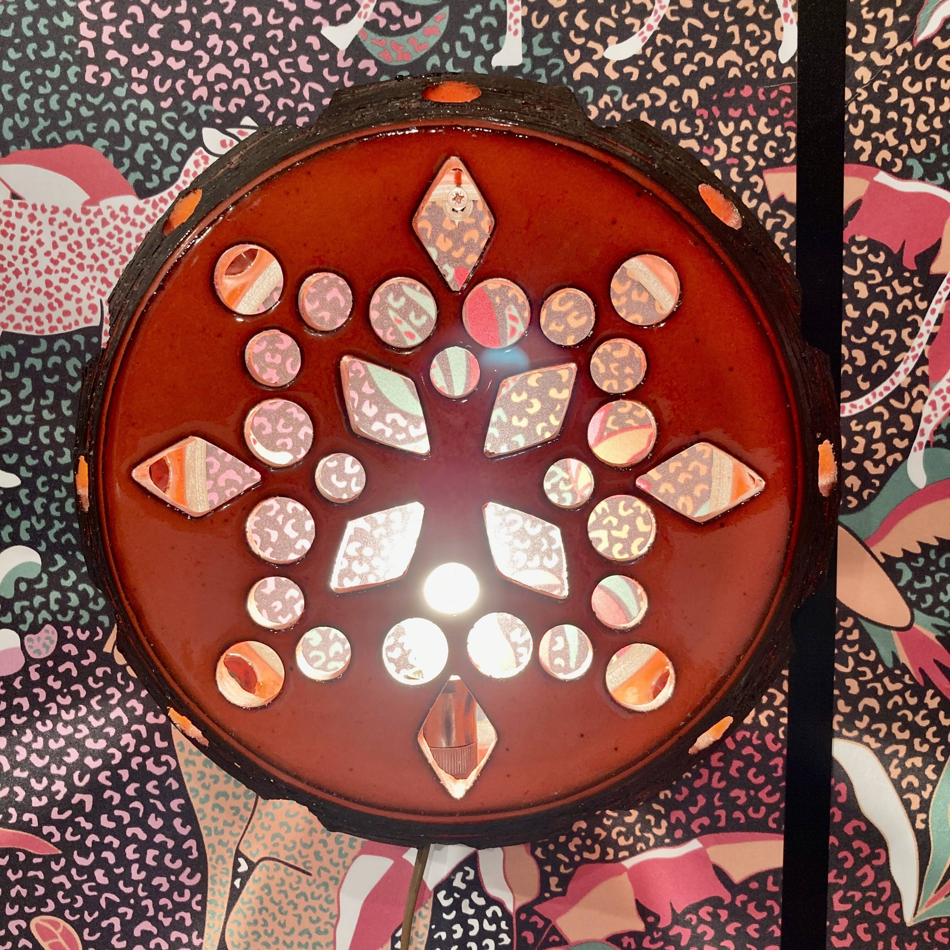 Large ceramic wall light, 1950s design.