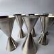 A set of 6 vintage minimalist stainless steel wine goblets
