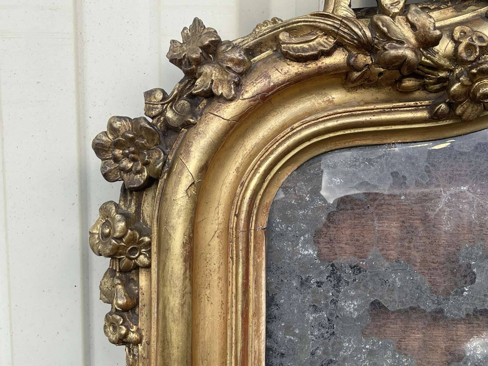 Louis XV mirror, early 19th century, restored.