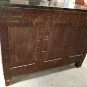 Empire-style walnut commode – black marble – 19th century