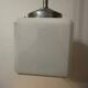 Opaline cubic pendant lamp in Art Deco style attributed to Walter Georg Kostk.