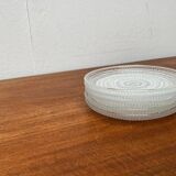 Set of 5 vintage Finnish glass plates from the Kastehelmi series by Oiva Toikka for Iittala.
