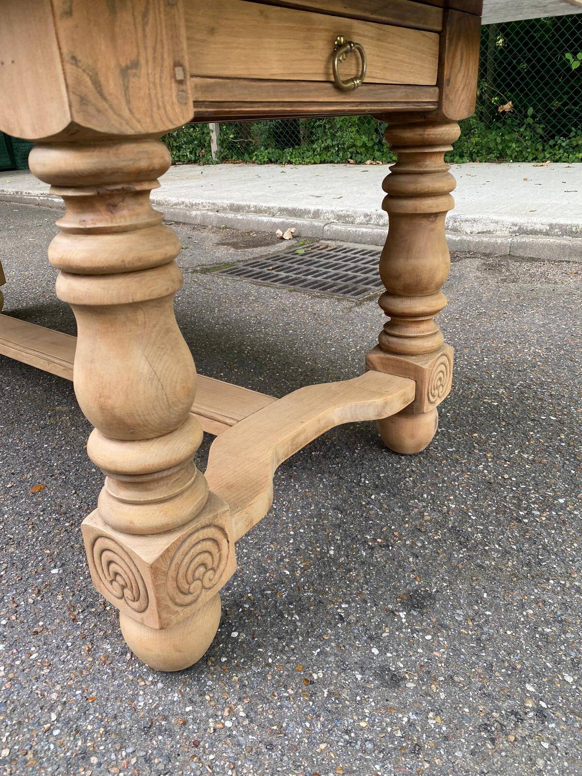19th century farmhouse table renovated in solid oak 200cm