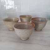 4 large bowls in pyrite stoneware