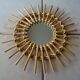 Miroir soleil rotin vintage