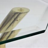 Italian cut glass and brass side table, 1970s