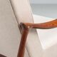 Sculptural Danish lounge chair in teak and fabric Denmark 1960