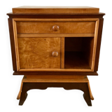 table de chevet en loupe d'orme art déco années 30