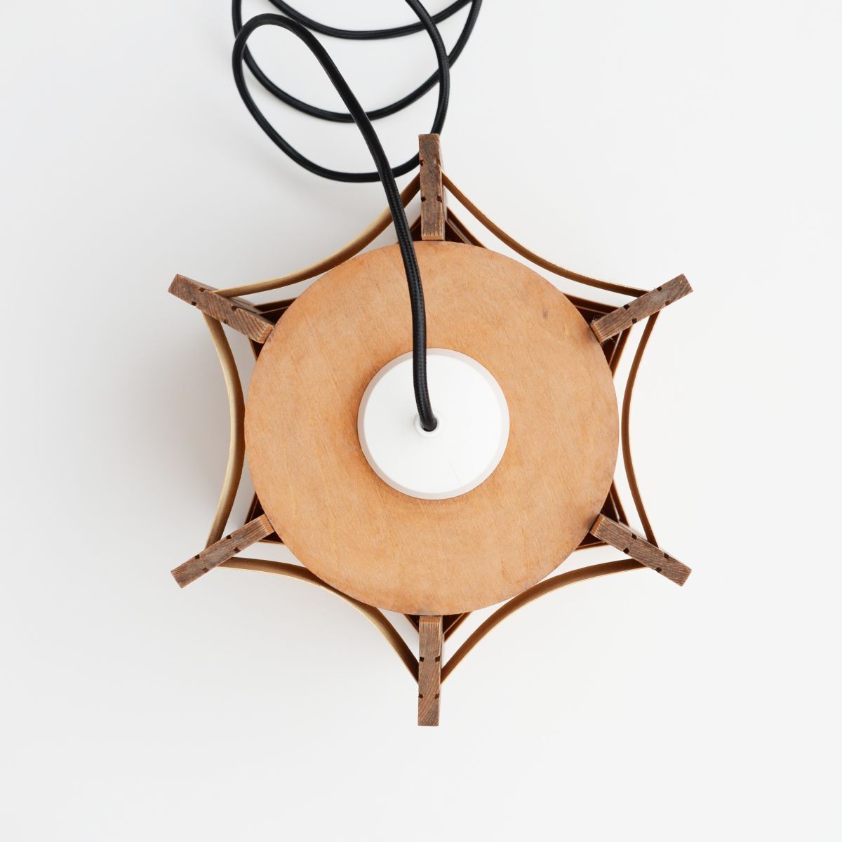 Danish wooden pendant lamp, 60’s