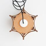 Danish wooden pendant lamp, 60’s