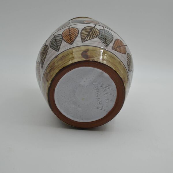 Vase balustre en faïence de Jean-Claude Malarmey à Vallauris