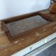 Vintage wooden serving tray signed Souron