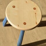 Low Maple / Elm Stool (blue)