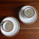 2 coffee cups, 80s sandstone subcups