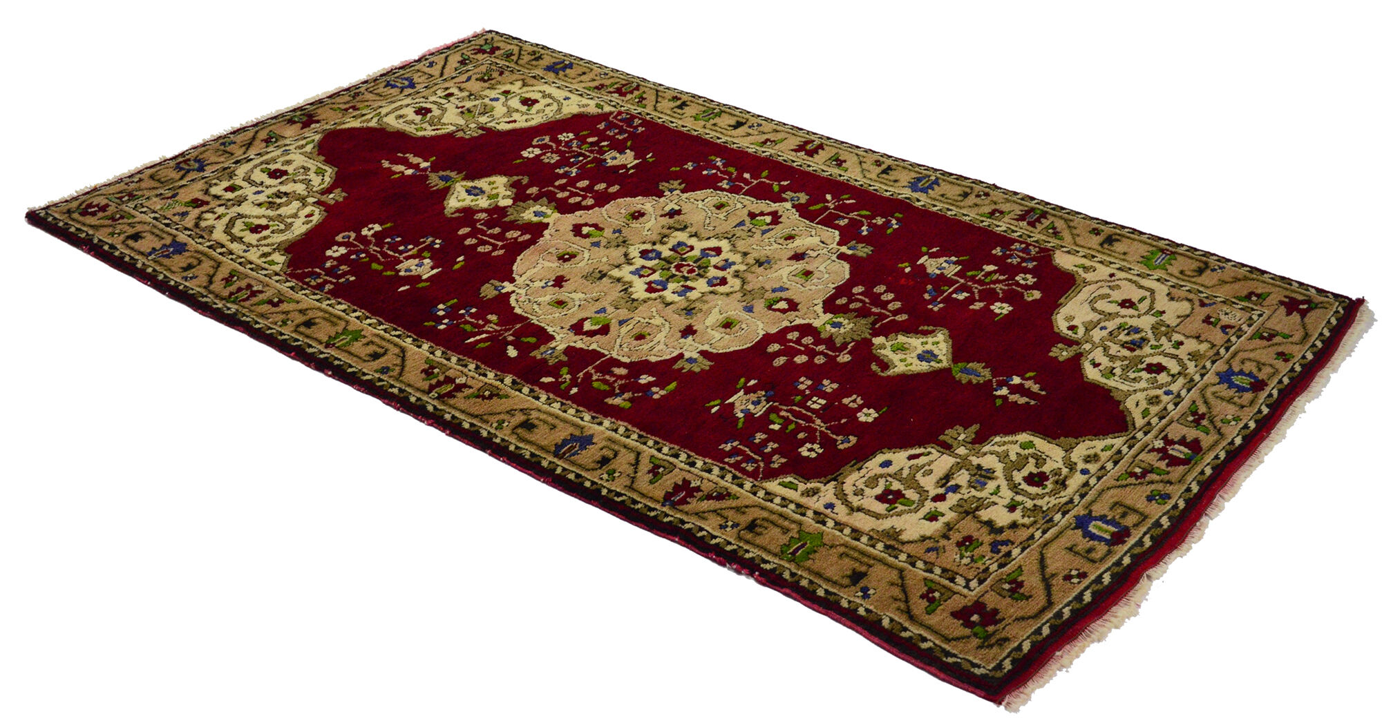 Anatolian handmade vintage rug 244 cm x 145 cm
